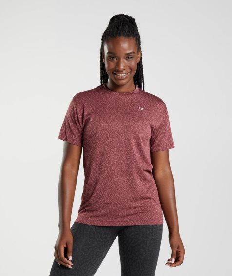 Women's Gymshark Adapt Animal Seamless T-Shirts Rose | NZ 6MPINC